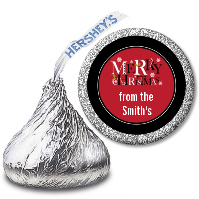 Merry Christmas - Hershey Kiss Christmas Sticker Labels