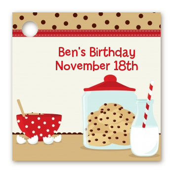 Milk & Cookies - Personalized Birthday Party Card Stock Favor Tags