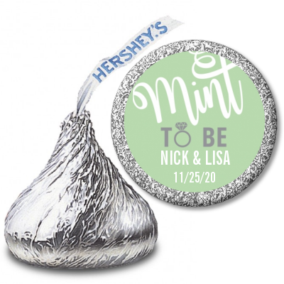 Mint To Be - Hershey Kiss Bridal Shower Sticker Labels