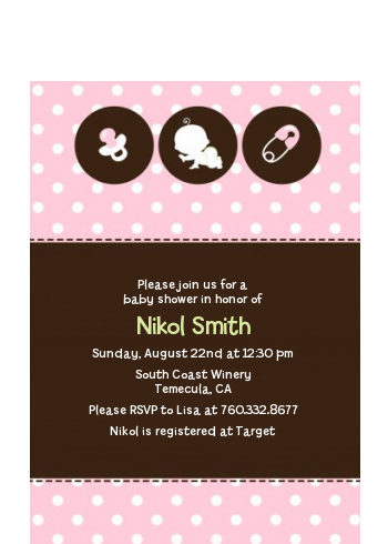  Modern Baby Green Polka Dots - Baby Shower Petite Invitations Blue