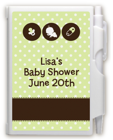 Modern Baby Green Polka Dots - Baby Shower Personalized Notebook Favor