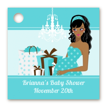  Modern Mommy Crib It's A Boy - Personalized Baby Shower Card Stock Favor Tags Black Hair A