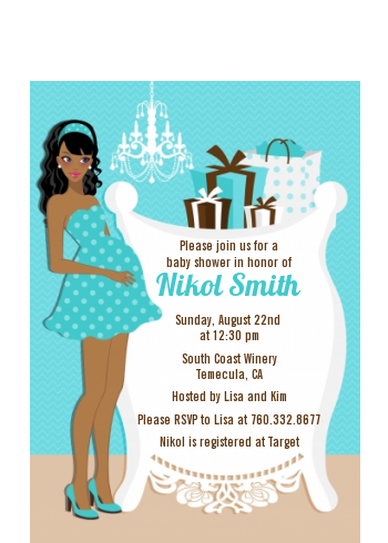  Modern Mommy Crib It's A Boy - Baby Shower Petite Invitations African American