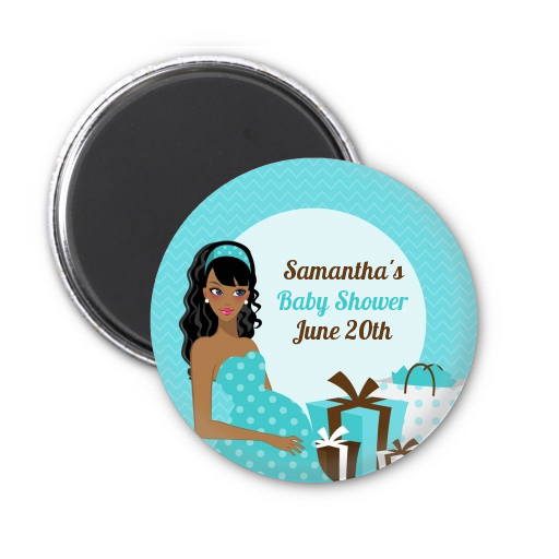  Modern Mommy Crib It's A Boy - Personalized Baby Shower Magnet Favors Black Hair A