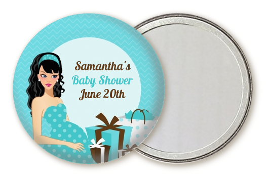  Modern Mommy Crib It's A Boy - Personalized Baby Shower Pocket Mirror Favors Black Hair A