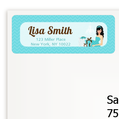  Modern Mommy Crib It's A Boy - Baby Shower Return Address Labels Black Hair A