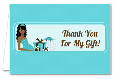  Modern Mommy Crib It's A Boy - Baby Shower Thank You Cards Black Hair A