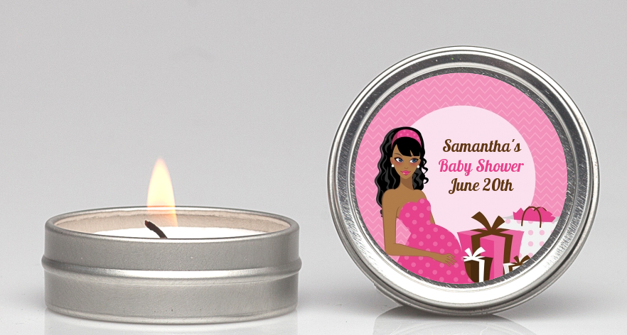  Modern Mommy Crib It's A Girl - Baby Shower Candle Favors Black Hair A