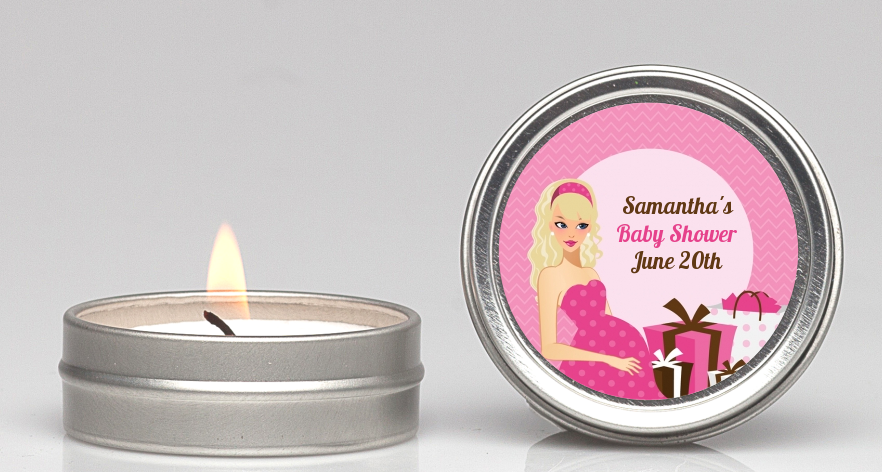  Modern Mommy Crib It's A Girl - Baby Shower Candle Favors Black Hair A