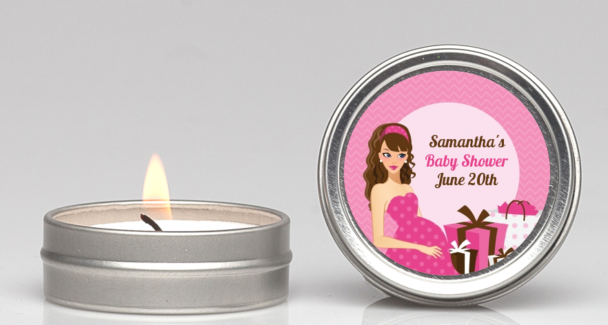  Modern Mommy Crib It's A Girl - Baby Shower Candle Favors Black Hair A