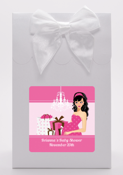  Modern Mommy Crib It's A Girl - Baby Shower Goodie Bags Black Hair A
