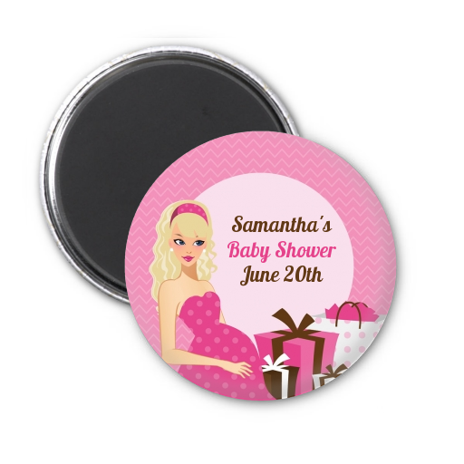  Modern Mommy Crib It's A Girl - Personalized Baby Shower Magnet Favors Black Hair A