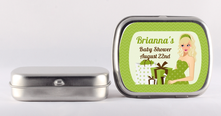  Modern Mommy Crib Neutral - Personalized Baby Shower Mint Tins Black Hair A