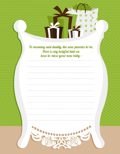Modern Mommy Crib Neutral - Baby Shower Notes of Advice