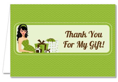  Modern Mommy Crib Neutral - Baby Shower Thank You Cards Black Hair