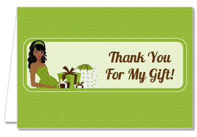  Modern Mommy Crib Neutral - Baby Shower Thank You Cards Black Hair