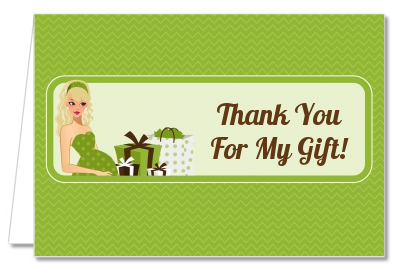  Modern Mommy Crib Neutral - Baby Shower Thank You Cards Black Hair