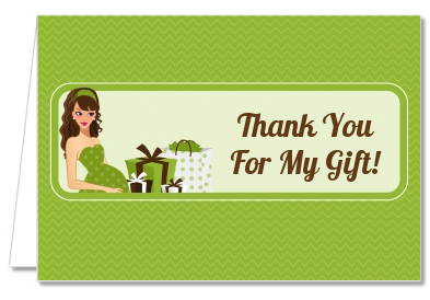  Modern Mommy Crib Neutral - Baby Shower Thank You Cards Black Hair