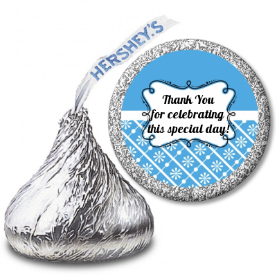 Modern Thatch Blue - Hershey Kiss  Sticker Labels