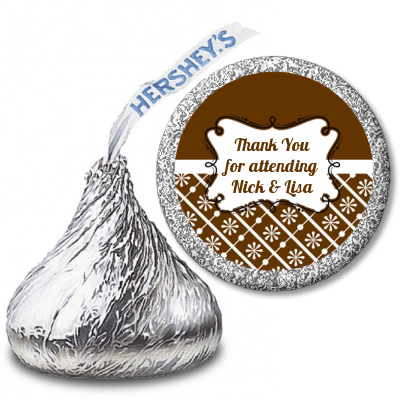 Modern Thatch Brown - Hershey Kiss  Sticker Labels