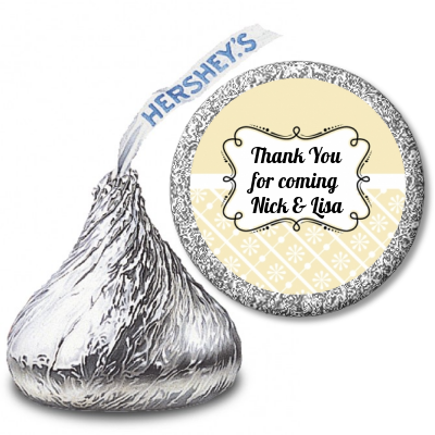 Modern Thatch Cream - Hershey Kiss  Sticker Labels