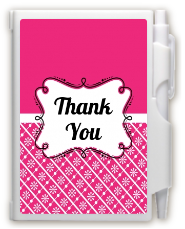 Modern Thatch Fuschia -  Personalized Notebook Favor