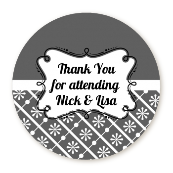 Modern Thatch Grey - Personalized Everyday Party Round Sticker Labels