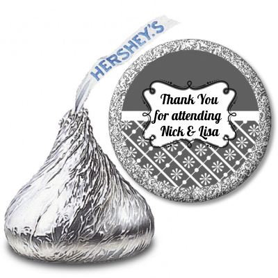 Modern Thatch Grey - Hershey Kiss  Sticker Labels