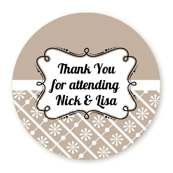 Modern Thatch Latte - Personalized Everyday Party Round Sticker Labels