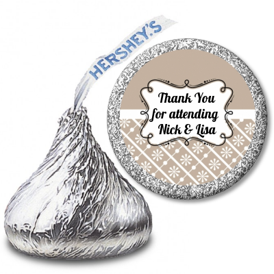 Modern Thatch Latte - Hershey Kiss  Sticker Labels