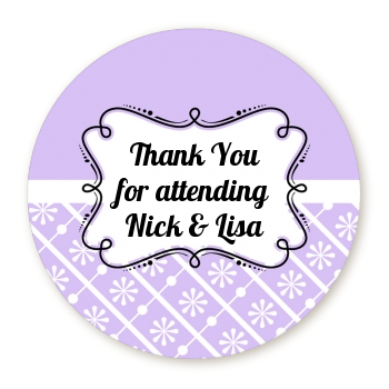 Modern Thatch Lilac - Personalized Everyday Party Round Sticker Labels