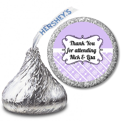 Modern Thatch Lilac - Hershey Kiss  Sticker Labels