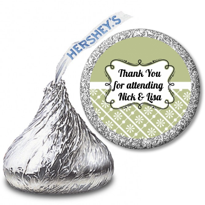 Modern Thatch Olive - Hershey Kiss  Sticker Labels