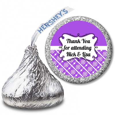 Modern Thatch Purple - Hershey Kiss  Sticker Labels