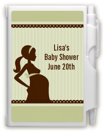 Mommy Silhouette It's a Baby - Baby Shower Personalized Notebook Favor