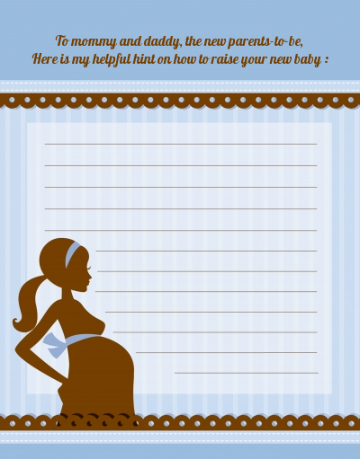 Mommy Silhouette It's a Boy - Baby Shower Notes of Advice