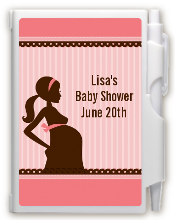 Mommy Silhouette It's a Girl - Baby Shower Personalized Notebook Favor