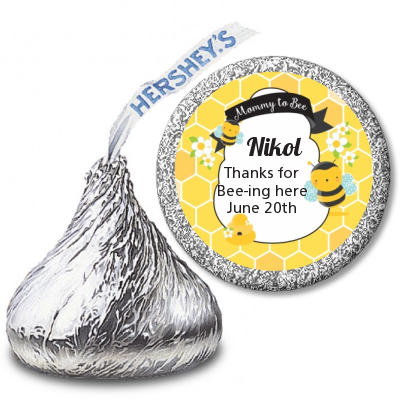 Mommy To Bee - Hershey Kiss Baby Shower Sticker Labels
