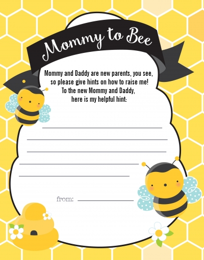 Mommy To Bee - Baby Shower Notes of Advice