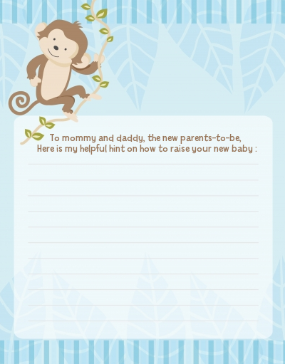 Monkey Boy - Baby Shower Notes of Advice