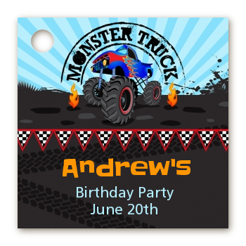 Monster Truck - Personalized Birthday Party Card Stock Favor Tags