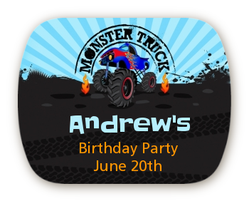 Monster Truck - Personalized Birthday Party Rounded Corner Stickers