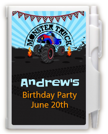 Monster Truck - Birthday Party Personalized Notebook Favor