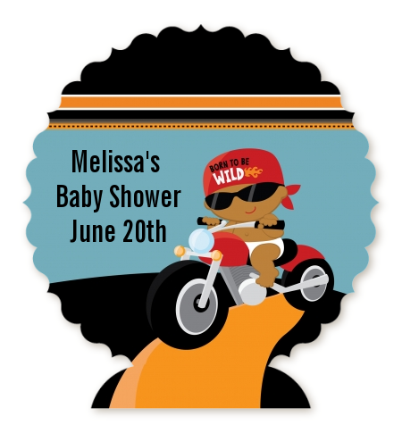  Motorcycle Baby - Personalized Baby Shower Centerpiece Stand Caucasian