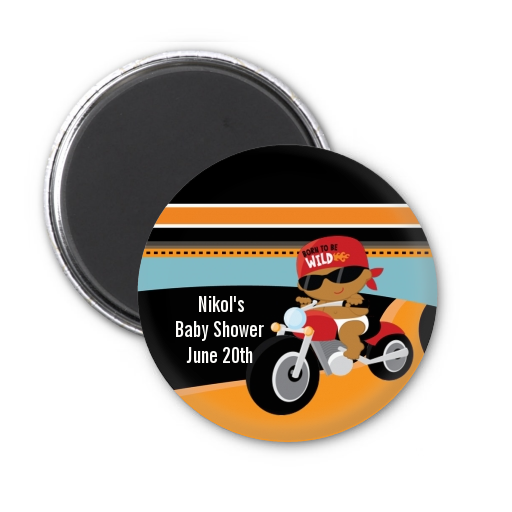  Motorcycle Baby - Personalized Baby Shower Magnet Favors Caucaisan