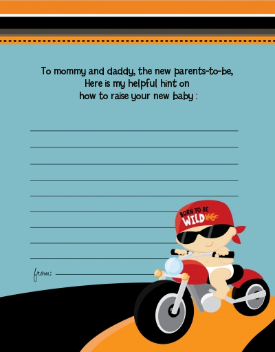  Motorcycle Baby - Baby Shower Notes of Advice Caucasian