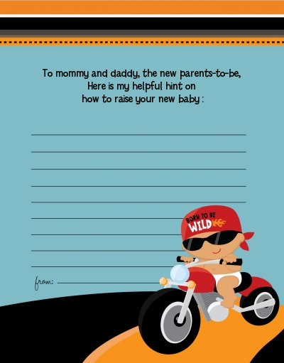  Motorcycle Baby - Baby Shower Notes of Advice Caucasian