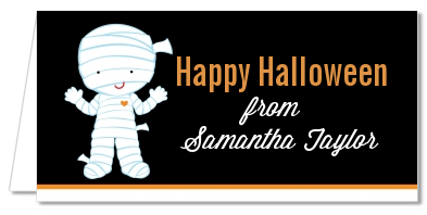 Mummy Costume - Personalized Halloween Place Cards