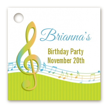 Musical Notes Colorful - Personalized Birthday Party Card Stock Favor Tags