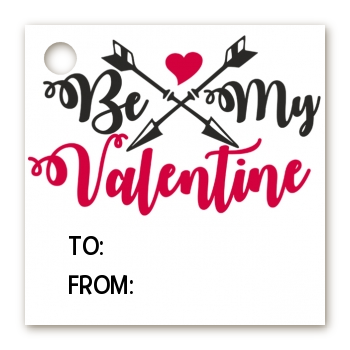  My Valentine - Personalized Valentines Day Card Stock Favor Tags Option 1